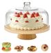 Omgoods - Présentoir à gâteau en bois avec couvercle pour desserts et charcuterie