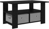 vidaXL Salontafel Zwart Eiken 77 x 55 x 42 cm Bewerkt hout