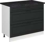 Vicco Keukenonderkast R-Line, Antraciet landelijk/Wit, 100 cm antraciet werkblad