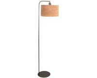 Steinhauer Vloerlamp Stang 4799BR - Bronze avec abat-jour texturé liège beige, 152 cm de haut, inclinable
