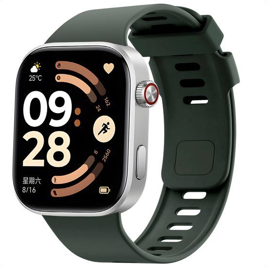 imoshion Ploonk Siliconen bandje - Geschikt voor Xiaomi Smart Band 10 Pro / 9 Pro / 8 Pro / Redmi Watch 6 / 5 / 4 - Donkergroen