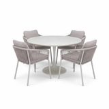 AVH-Collectie Joshua Flair dining tuinset 5-delig latte 120xH75cm