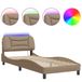 VidaXL Bedframe met LED zonder matras "Hvar" Cappuccino 140x200 cm