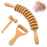 Merkloos Set van 3 Houten Massage Rollers voor Ontspanning