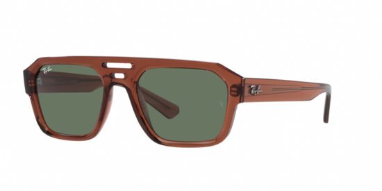 Ray-Ban Corrigan Transparent Brown/ Dark Green Maat: Medium (54) - Zonnebril - - RB4397 667882