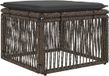 vidaXL Voetensteun Grijs Polyrattan