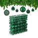 Merkloos / Sans marque Relaxdays Kerstballen - Set van 150 - Mat, Glanzend, Glitters - Plastic - ∅ 3, 4, 6 cm - Donkergroen