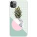 Ananas marbre Bedrukt siliconen hoesje compatibel met iPhone 11 Pro Max