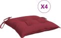 vidaXL Stoelkussens 4 st 40x40x7 cm Oxford stof wijnrood