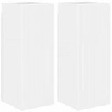 vidaXL TV-wandkast, 2 stuks, wit, glanzend, bewerkt hout