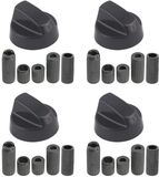 Merkloos Universele Zwarte Bedieningsknoppen voor Oven en Kookplaat - Set van 4 met Adapters (6-11,5 mm)