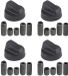 Merkloos Universele Zwarte Bedieningsknoppen voor Oven en Kookplaat - Set van 4 met Adapters (6-11,5 mm)