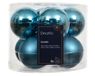 Decoris Kerstbal glas d7cm blauw 8st
