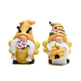 Hodao Herfst Tuinkabouters Decoraties Honing Bijenkabouter Wereld Bijendag Decoraties Geschenken - Zweedse Dwerg Beeldje Tafel Herfst Honing Hommel Bijen Kabouters Decoraties voor Thuis (2 stuks)