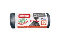 alfapac - Vuilniszakken met brede band, zeer robuust, 74% gerecycled en 15% plantaardig, gemaakt in Frankrijk, 20 x 20 l, zwart