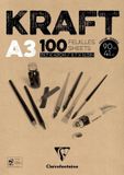 Clairefontaine Kraft tekenblok A3 bruin 100 vel
