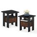 Furinno Andrey bijzettafel nachtkastje met lade, Americano/middenbruin, set van 2