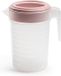 Plasticforte Waterkan met deksel - 1 liter - roze/transparant - kunststof