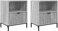 vidaXL Nachtkastje 2 stuks Grijs Sonoma 49 x 36 x 61 cm Bewerkt Hout