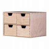 Merkloos / Sans marque WOODMACHINE SP. Z O.O. - Mini Kommode - Bureau Organiser - 4 Laden - Hout