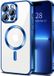 Techsuit Luxury Crystal Back Cover hoesje met MagSafe pour Apple iPhone 13 Pro - Transparant/Bleu foncé