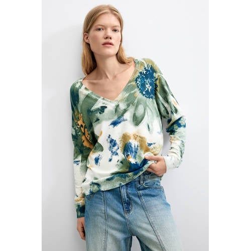 Desigual Jers_Coldbotanic Sweatshirt voor dames, Wit, S