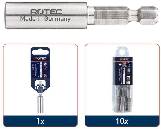 Rotec Niet magn.bith. E6,3x60mm met C-ring voor RVS-bits - 8180017