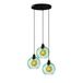 Opviq Elegante groene kroonluchter, verstelbare hoogte 40-120 cm, metalen behuizing, diameter 20 cm, 3 x E27 stopcontacten, perfect voor moderne ruimtes, IP20 rated