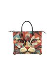 Gabs G3 Plus M Trip handtas voor dames, leer, bedrukt, geometrische kat, rood, 39,5 x 31 x 2 cm, converteerbaar, schouderriem, rugzak