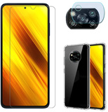 SGP Hybrid 3 in 1 Bescherming voor Xiaomi Poco X3 Pro - Screen Protector Tempered Glass + Camera Protector + Hoesje Case Cover