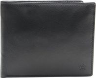 Esquire Leren Portemonnee Compact Wallet Black Zwart