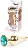 bossoftoys Brameho Media Butt plug - Anaal plug- Jawellery Gold BUTT PLUG- Green