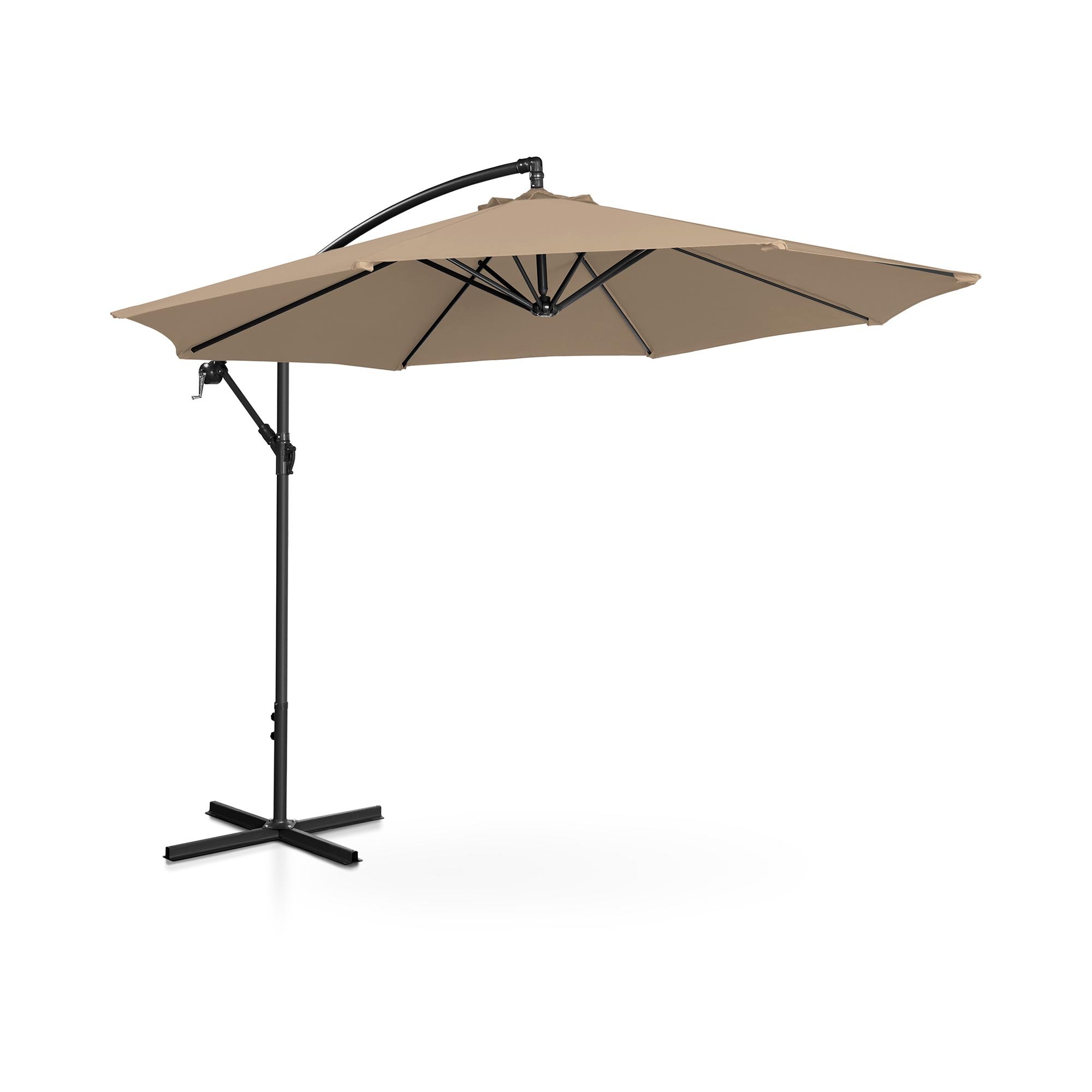 Uniprodo Parasol - Taupe - rond - Ø 300 cm - kantelbaar