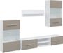 vidaXL Ensemble de meubles TV 5 pièces avec éclairage LED, gris pierre, bois traité