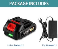 StarTech 18–21V lithium-ion batterij - Reservebatterij voor accu-gereedschap - Oplaadbaar - 1,5Ah - 1 batterij + oplader - EU-stekker - geschikt voor kettingzagen, boormachines en slagschuurmachines