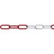Dörner + Helmer Ronde stalen ketting, 6 mm dik, 15 m lengte, verzinkt staal, lange schakels, 160 kg draagkracht, rood/wit