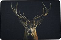 Mars & More Tapis de porte noir cerf noble 75x50cm