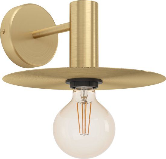 EGLO Escandell Wandlamp - E27 - 25 cm - Goud/Zwart - Staal