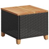 Syfax Tuintafel 45x45x37 cm poly rattan en acaciahout zwart