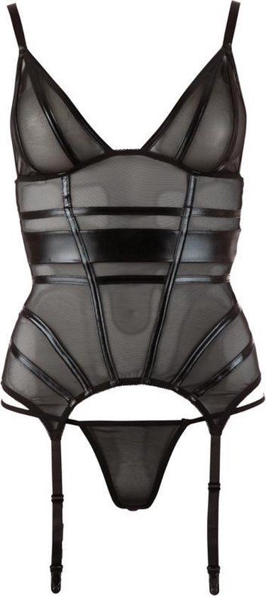 Cottelli Collection Jarretel Jurk - Zwart - Maat S