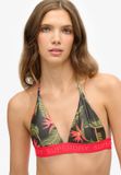 Superdry Klassiek Bikinibroekje met Logo Dames Badpakken Paradise Khaki Print Gebloemd Mouwloos Halter Polyester/Elastaan
