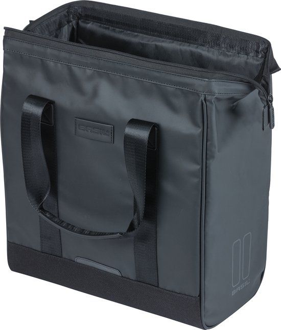 Basil Grand Tarpaulin Fietsshopper - Enkele Fietstas - 23 Liter - Zwart