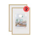 walther design Fotolijsten goud 15 x 20 cm dubbelpak, New Lifestyle kunststof frame KV520GD