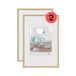 walther design KV050GD New Lifestyle Kunststoff Bilderrahmen, 40x50 cm, gold, 2er Pack