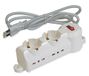 Meervoudige stekkerdoos 2 prese schuko + 4 prese biv. 10/16A Wit