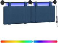 vidaXL Hangend hoofdbord Blauw Stof