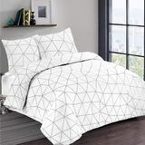 Goodivery ® Ensemble de literie en Coton de haute qualité avec housse de couette et taies d'oreiller pour un sommeil confortable - Double - Blanc