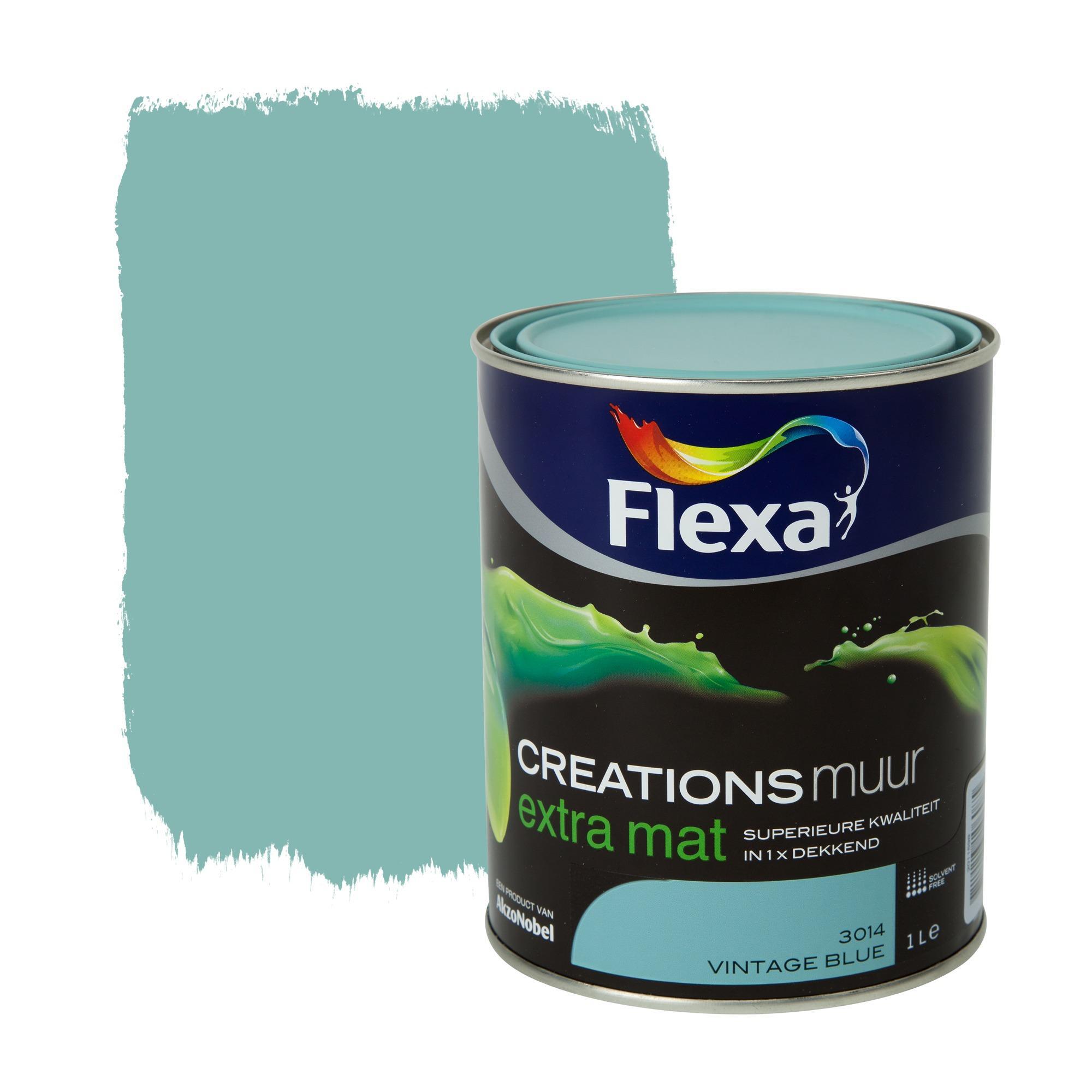 FLEXA Creations muurverf vintage blue extra mat 1 liter