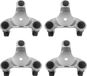 Qwork 4 stuks 152mm meubelrol, transportrol, 90kg draagvermogen, 3 zwenkwielen, rolplankverplaatsingshulp, duurzaam en gebruiksvriendelijk