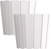 Prosperplast Wood-look Plantenpot Set - 2x Stuks - Ø29 cm - Parel Wit